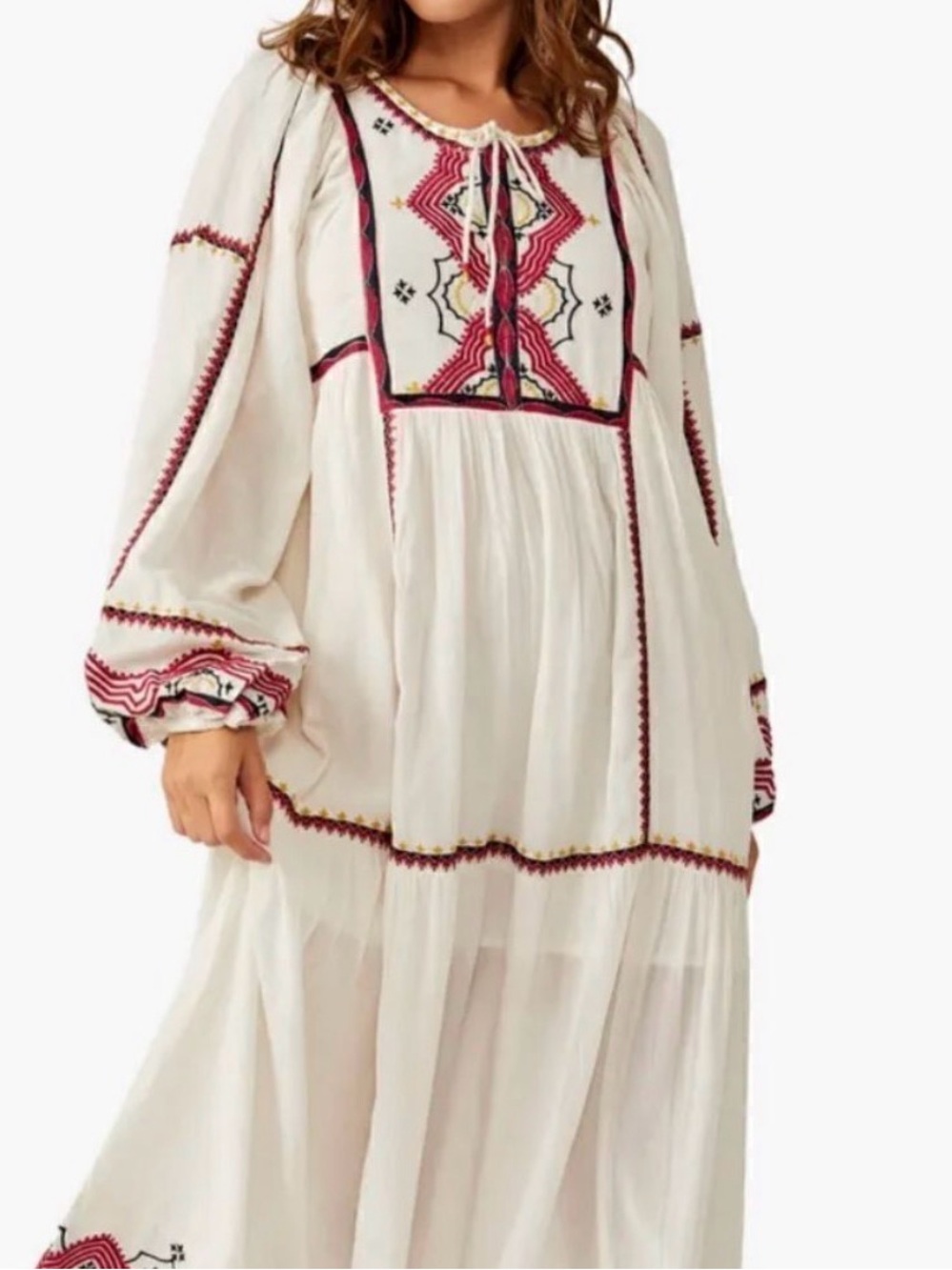 Free People Sweet Escape Boho Embroidered midi dress size M - Picture 14 of 14